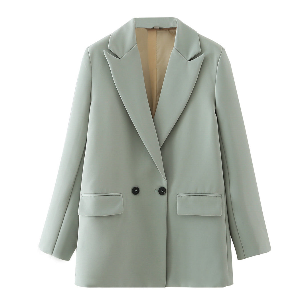 Damen Oversize Doppelreihiger Blazer mit fallendem Revers und weicher Innenfütterung Shop Nory