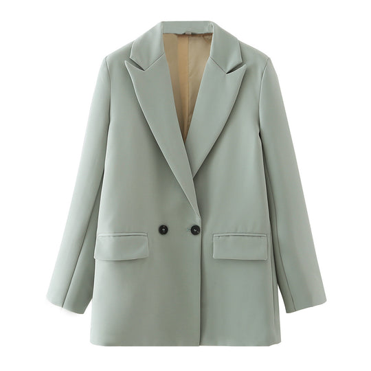 Damen Oversize Doppelreihiger Blazer mit fallendem Revers und weicher Innenfütterung Shop Nory