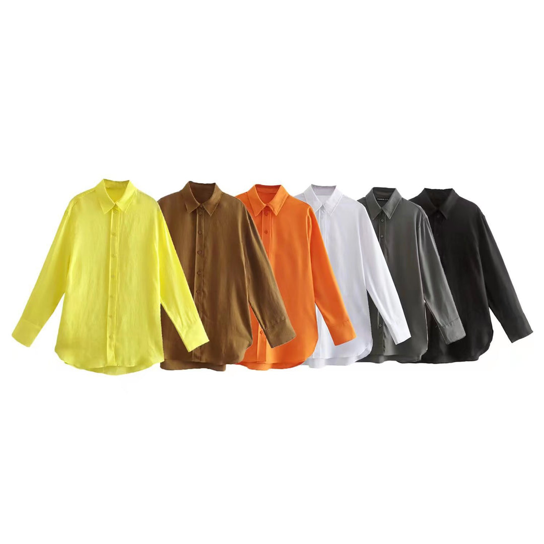 Damen Oversize-Hemdbluse mit verlängertem Rückenteil, kastigem Schnitt und durchgehender Knopfleiste Shop Nory
