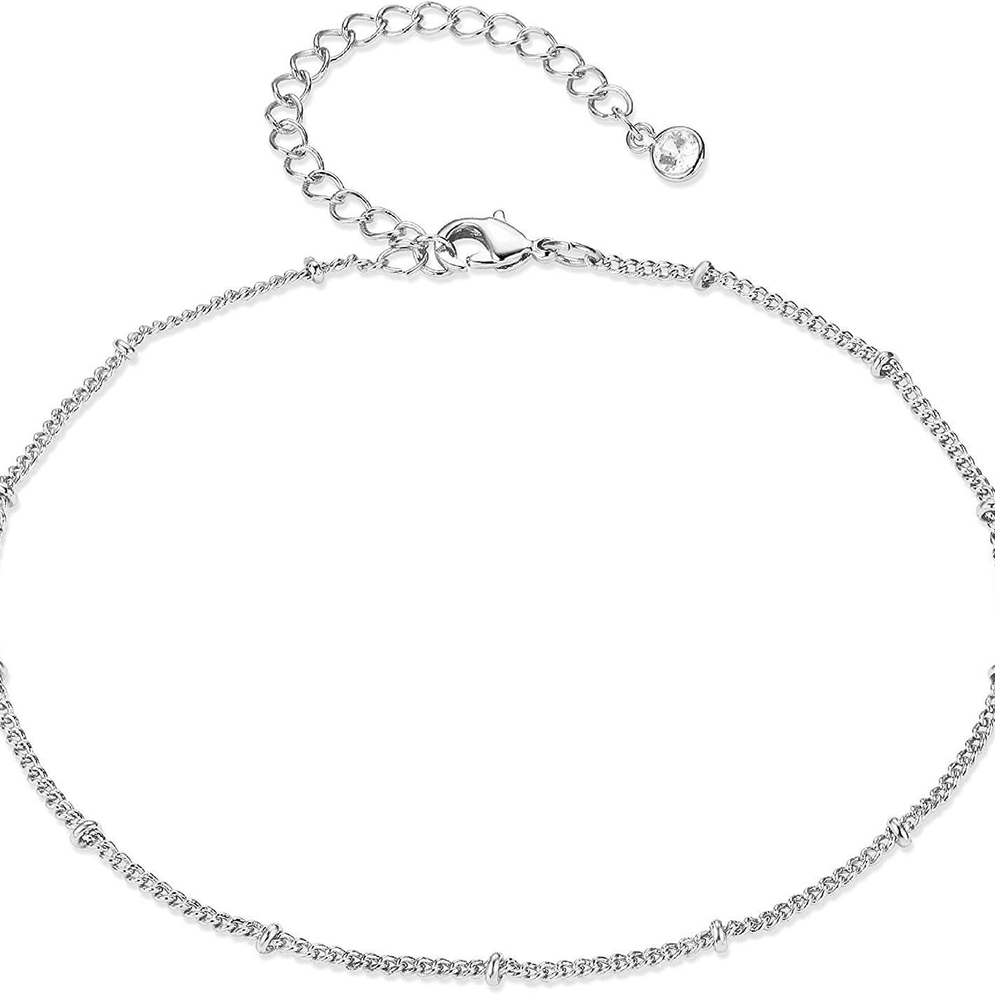 Damen Fußkettchen mit zartem Gliederdesign und funkelnden Details Shop Nory