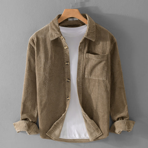 Herren Cord-Overshirt mit breiter Rippenstruktur, Brusttasche und Relaxed-Fit Shop Nory
