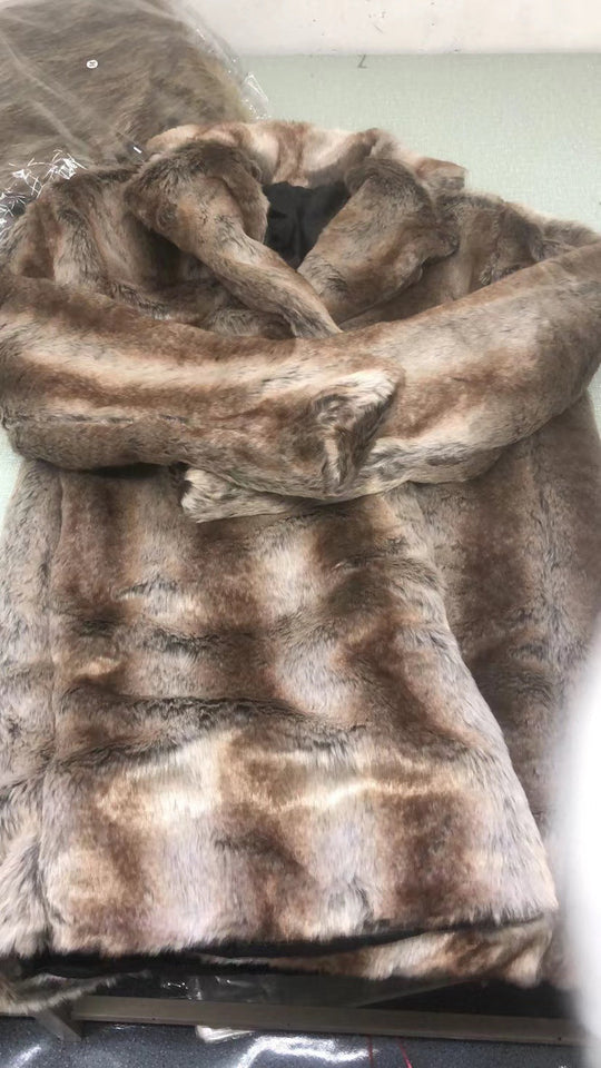 Herren Eleganter Kunstfell-Mantel
