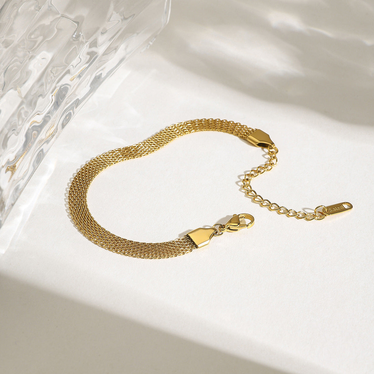 Damen Edelstahlarmband mit eleganter Mikrofaser-Kette Shop Nory