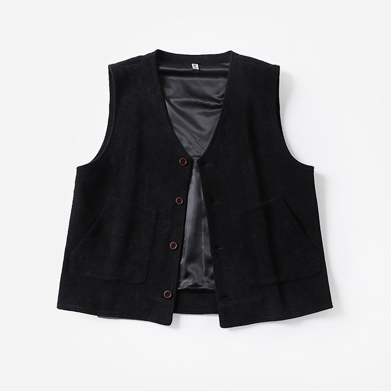 Herren Cordweste mit Satinfutter, V‑Ausschnitt und aufgesetzten Taschen Shop Nory