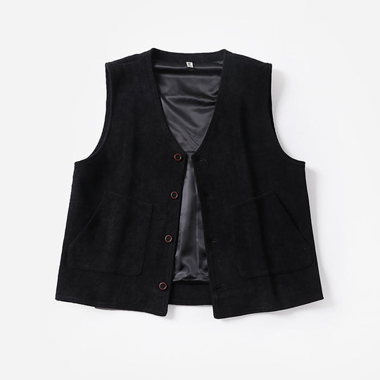 Herren Cordweste mit Satinfutter, V‑Ausschnitt und aufgesetzten Taschen Shop Nory