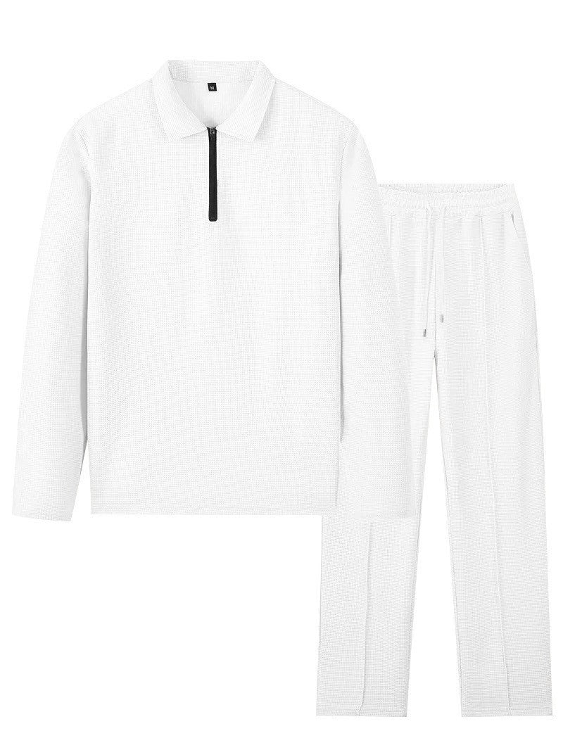 Herren Sportliches Relaxed-Fit Freizeitset mit Stehkragen