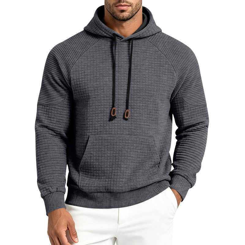 Herren Strukturierter Kapuzenpullover aus Waffeljersey mit Kängurutasche und Raglanärmeln Shop Nory