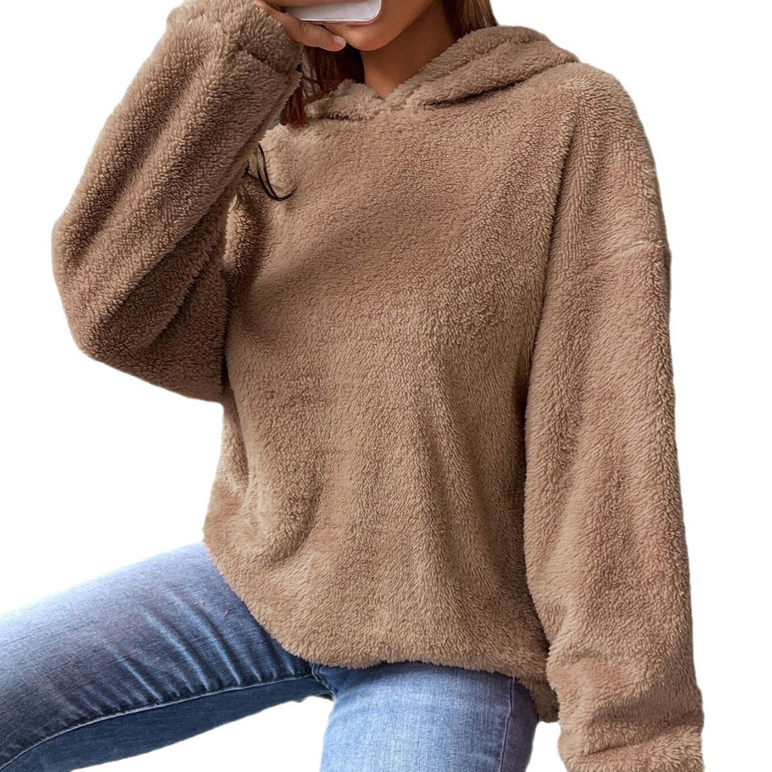 Damen kuscheliger Hoodie aus hochwertigem Plüsch