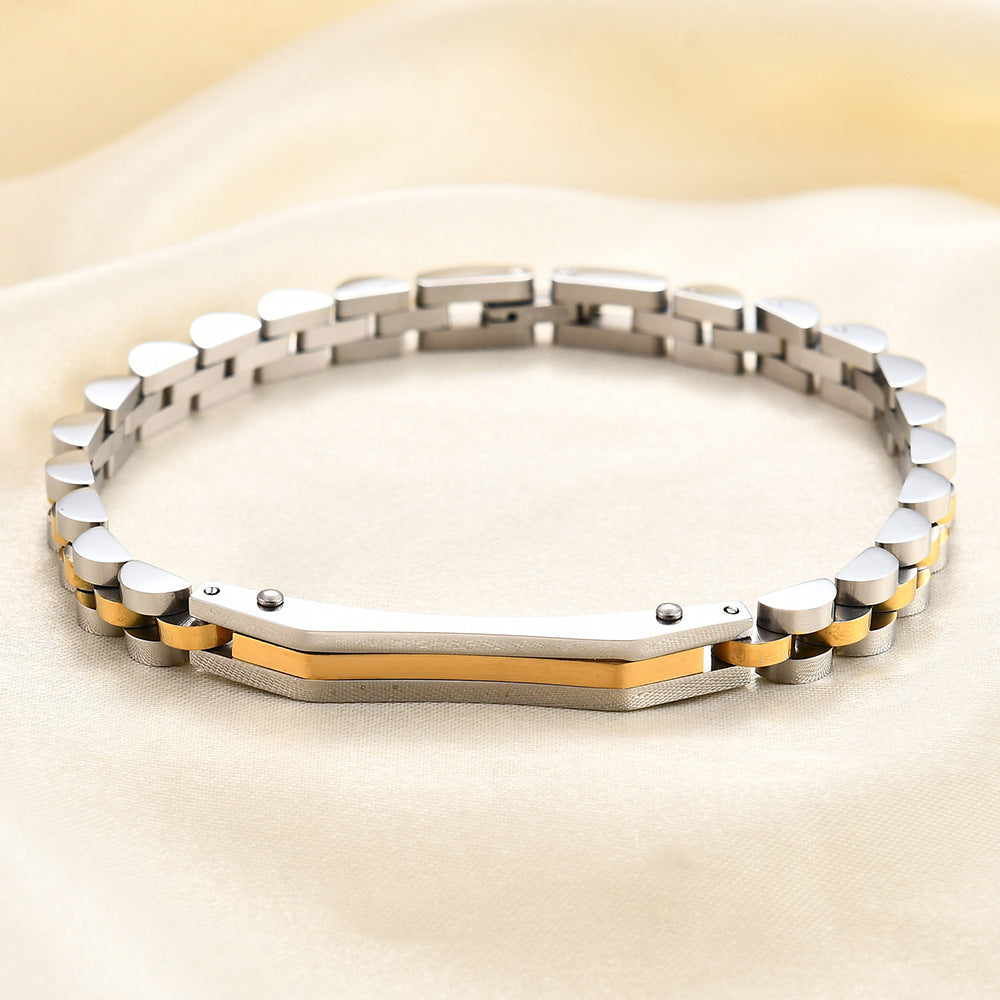 Damen Edelstahlarmband mit modernem Gliederdesign Shop Nory