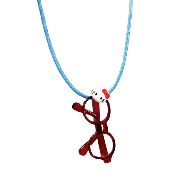 Damen Kette mit verspieltem Brillenanhänger Shop Nory