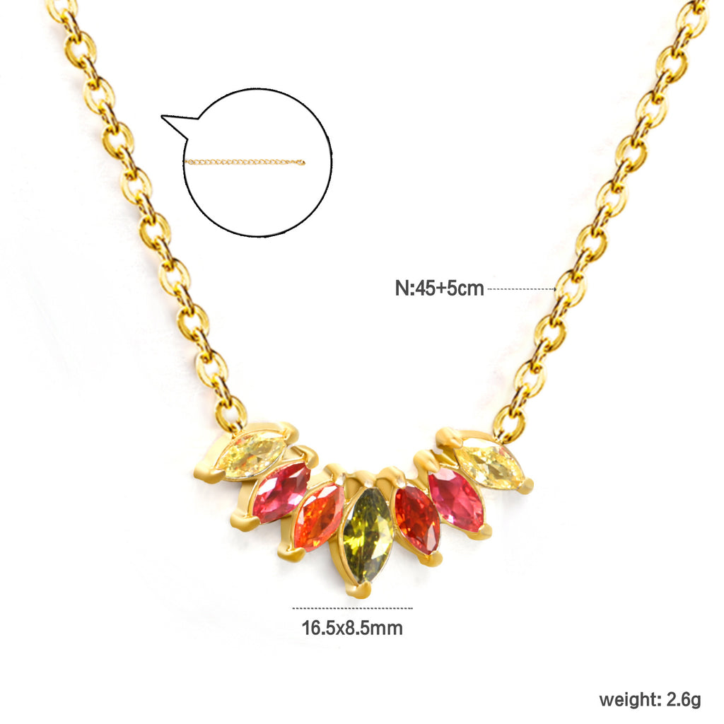 Damen Halskette mit funkelnden Zirkonia-Elementen und goldplattierter Kette Shop Nory