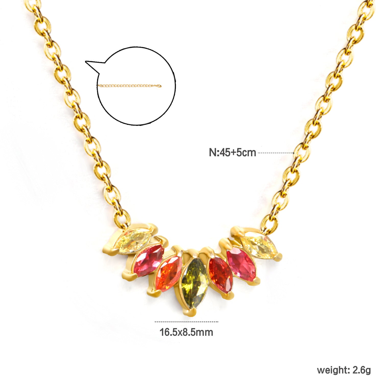 Damen Halskette mit funkelnden Zirkonia-Elementen und goldplattierter Kette Shop Nory