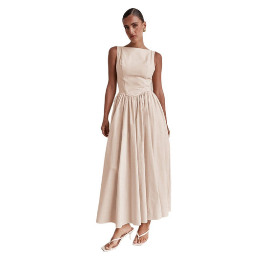 Damen Elegantes Maxi-Kleid mit breitem Rockansatz und taillierter Passform
