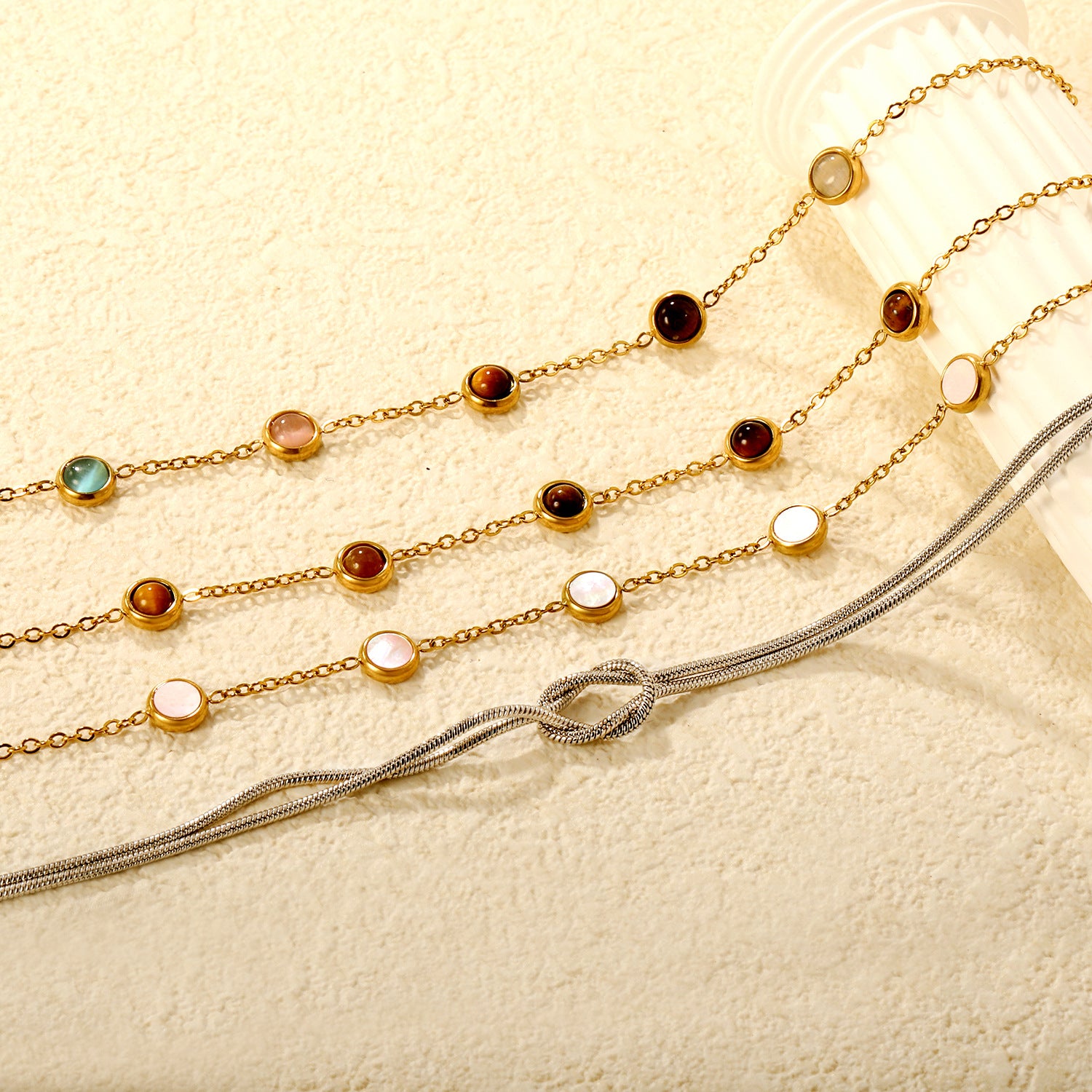 Damen Armband aus feinem Edelstahl mit Knoten-Design Shop Nory