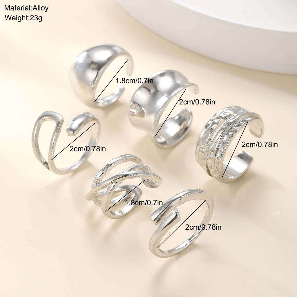 Damen Ring-Set mit modernem Design und einzigartigen Strukturen Shop Nory