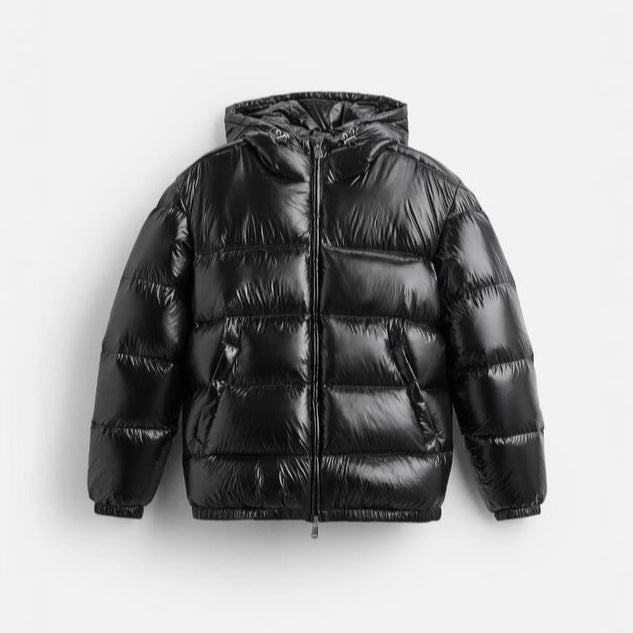 Damen nan glänzende Steppjacke mit Kapuze wattierter Thermofüllung und geradem Komfortschnitt Shop Nory