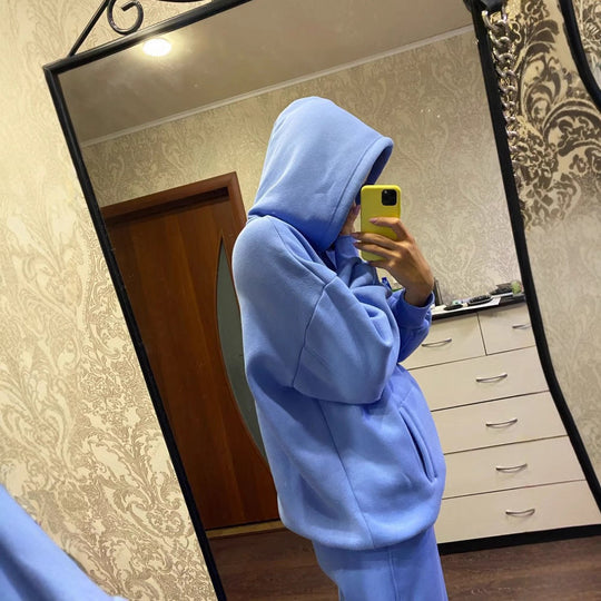 Damen lässiges Hoodie und Jogginghose Set