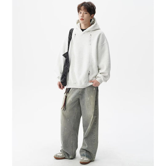 Herren Urbaner Oversized Hoodie mit Reißverschlüssen Shop Nory