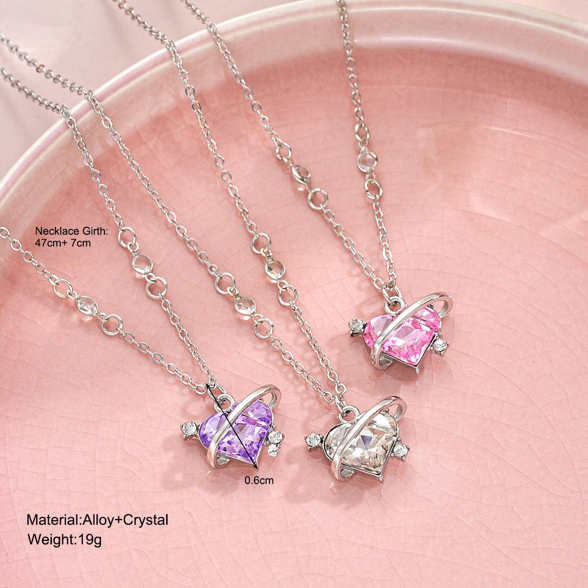Damen Halsketten-Set mit eleganten Herz-Anhängern und funkelnden Zirkonia Shop Nory