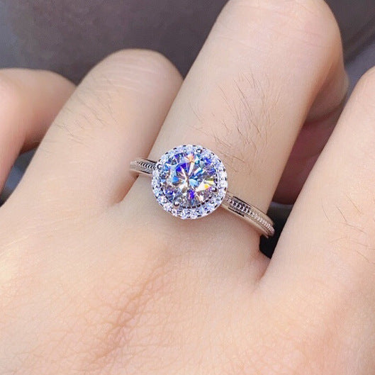 Damen Eleganter Verlobungsring mit funkelnder Kristallfassung Shop Nory