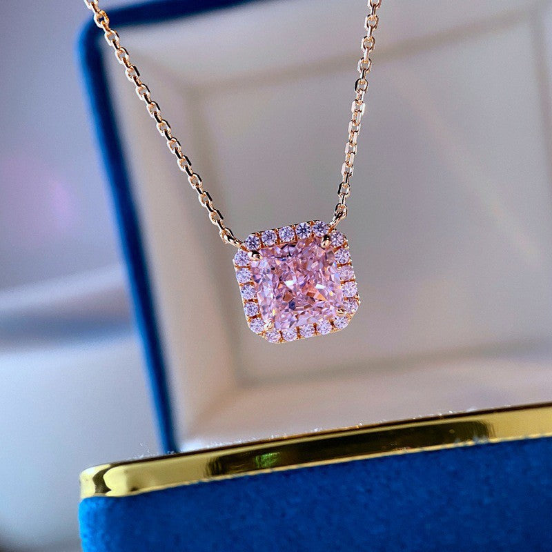Damen Ring mit funkelndem rosa Kristall und Zirkonia-Verzierung Shop Nory