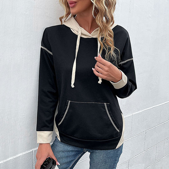 Damen Kapuzenpullover mit Kontrastbesatz, Kängurutasche und lässiger Oversize‑Passform Shop Nory