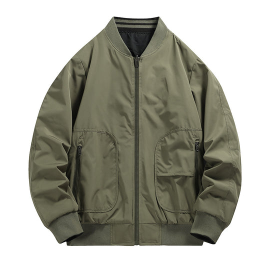 Herren leichte wasserabweisende Bomberjacke mit geripptem Kragen und Mehrfachtaschen Shop Nory