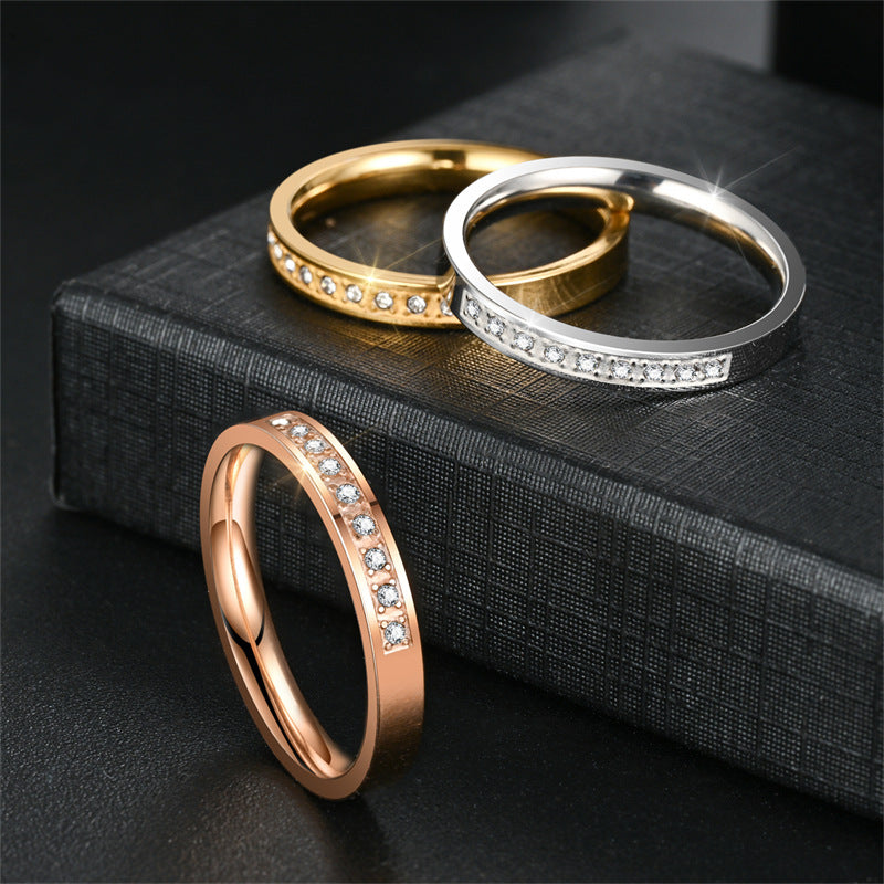 Damen Eleganter Ring mit funkelndem Zirkonia-Besatz Shop Nory