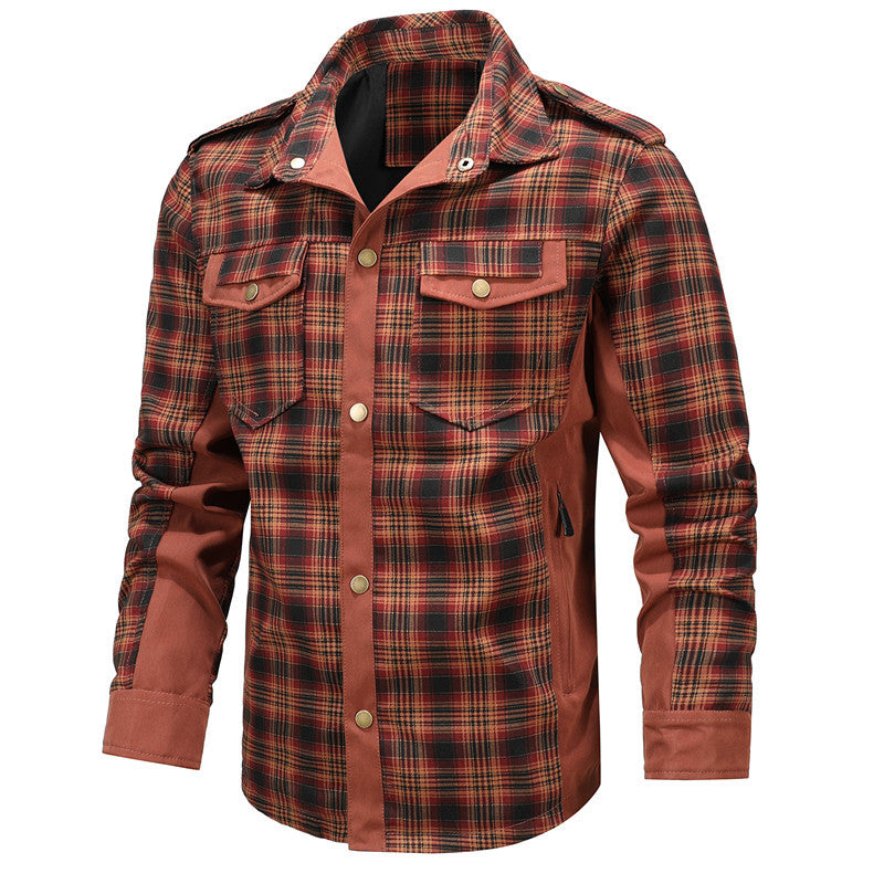 Herren Karo-Fieldshirt mit Utility-Taschen, Epauletten und Softshell-Seiteneinsätzen Shop Nory