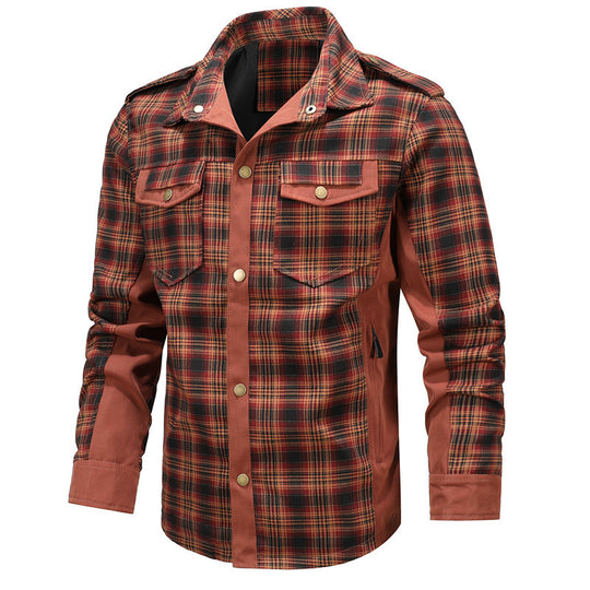 Herren Karo-Fieldshirt mit Utility-Taschen, Epauletten und Softshell-Seiteneinsätzen Shop Nory