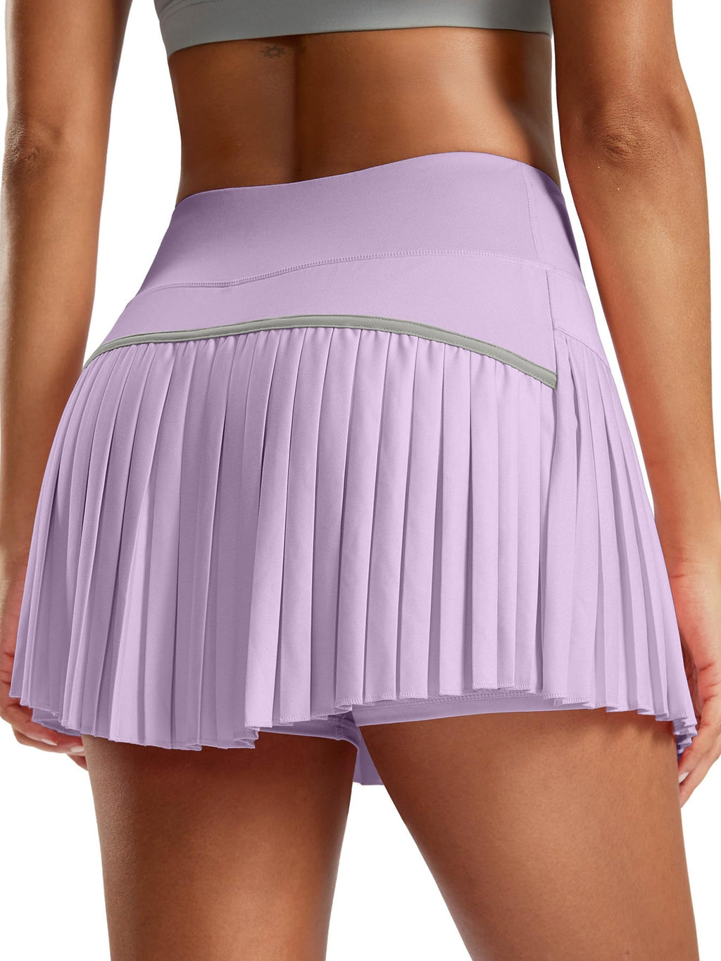 Damen Sportlicher Plisseerock mit integrierten Shorts