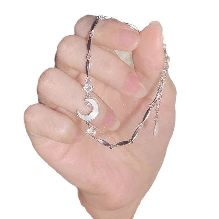 Damen elegantes Armband mit Mond- und Zirkonia-Akzenten Shop Nory