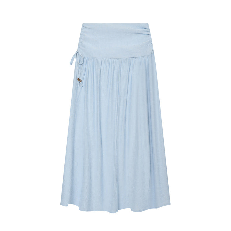 Damen Maxirock mit hohem Bund, seitlicher Zierkordel und weitem Faltenfall Shop Nory