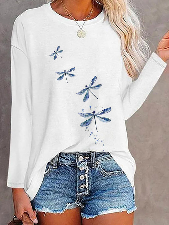 Damen Langärmeliges Oversize-Sweatshirt mit abstraktem Aquarell-Mosaikprint Shop Nory