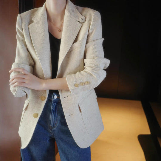 Damen Eleganter Strukturierter Blazer Shop Nory
