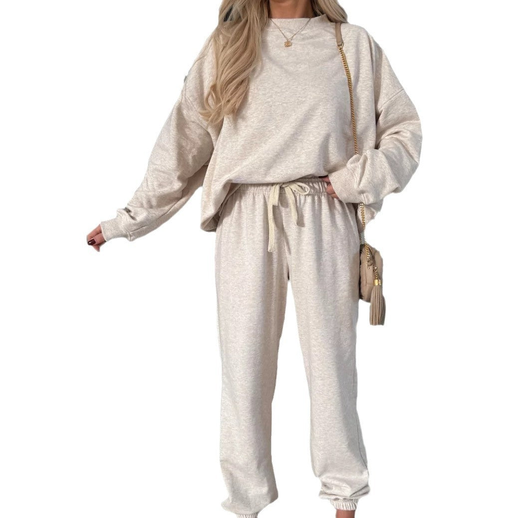 Damen weiches Lounge-Set aus Baumwollmix mit Tunnelzug und elastischen Bündchen Shop Nory