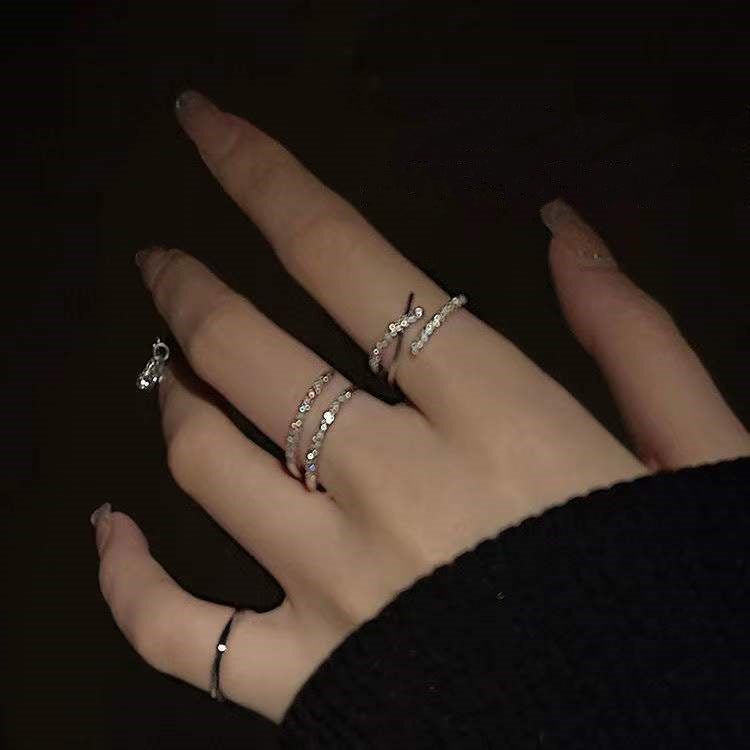 Damen Ring-Set mit elegantem Wellen- und Zickzackdesign Shop Nory