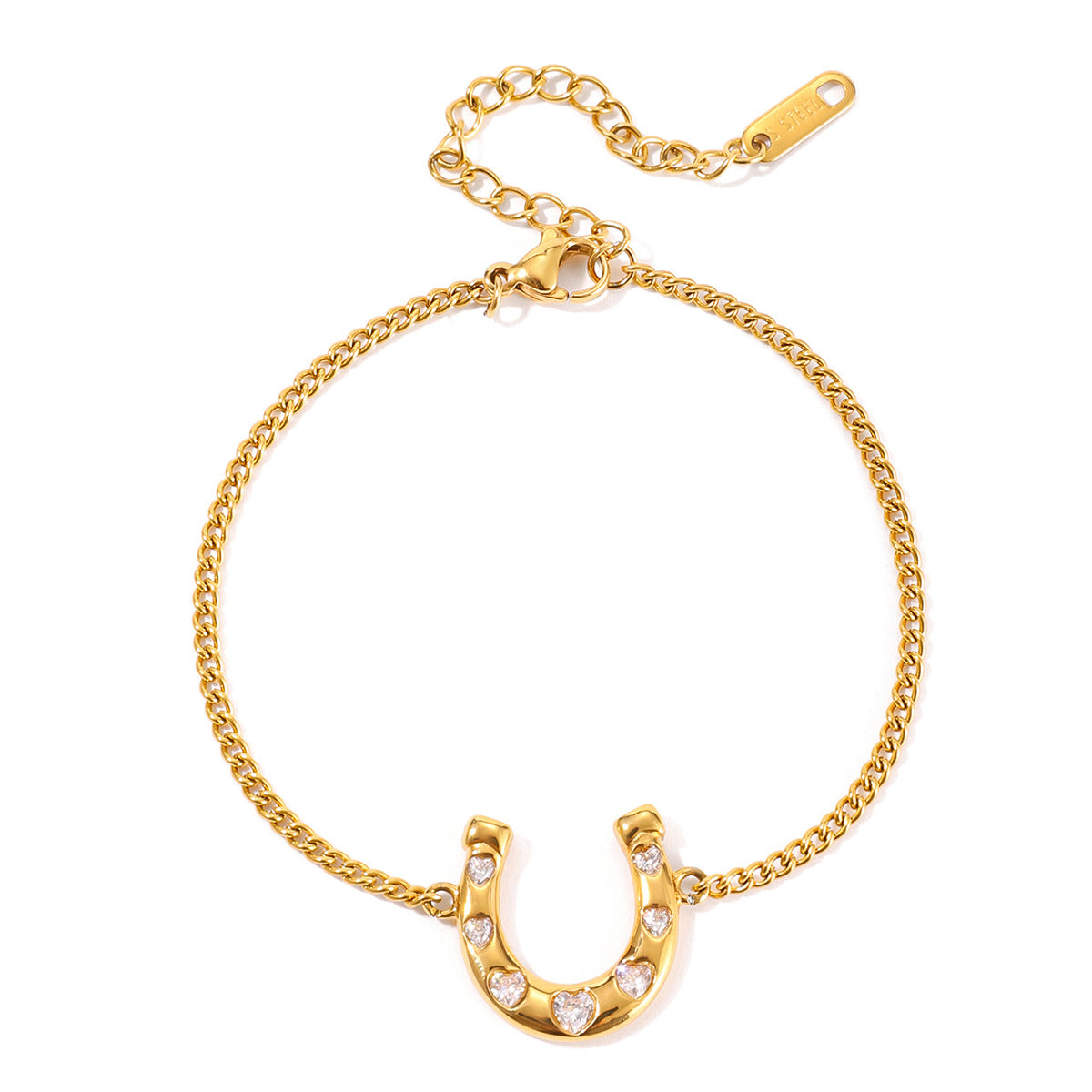Damen Armband mit Pferdehuf-Design und Zirkonia-Besatz Shop Nory