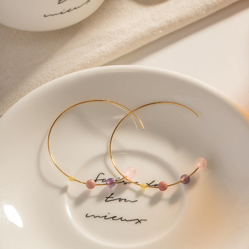 Damen Ohrhänger mit bunten Steinakzenten und elegantem, geschwungenem Design Shop Nory