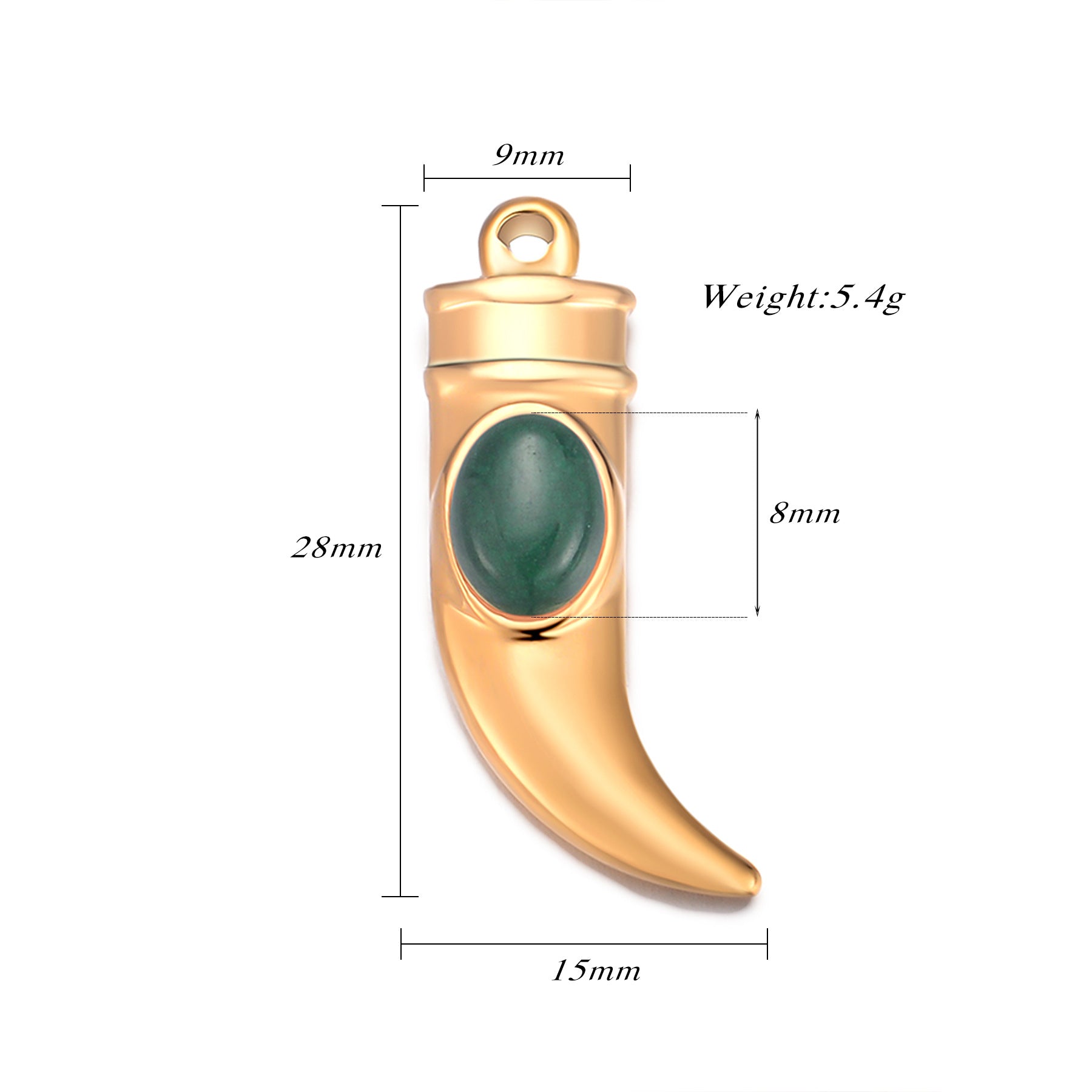 Damen Hangend Anhänger in Form einer stilisierten Hornspitze mit einzigartigem Edelstein Shop Nory