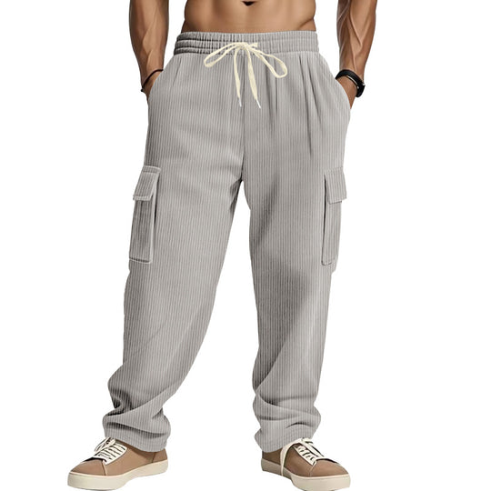 Herren Cordcargo-Hose mit weitem Bein, Tunnelzugbund und aufgesetzten Cargotaschen Shop Nory