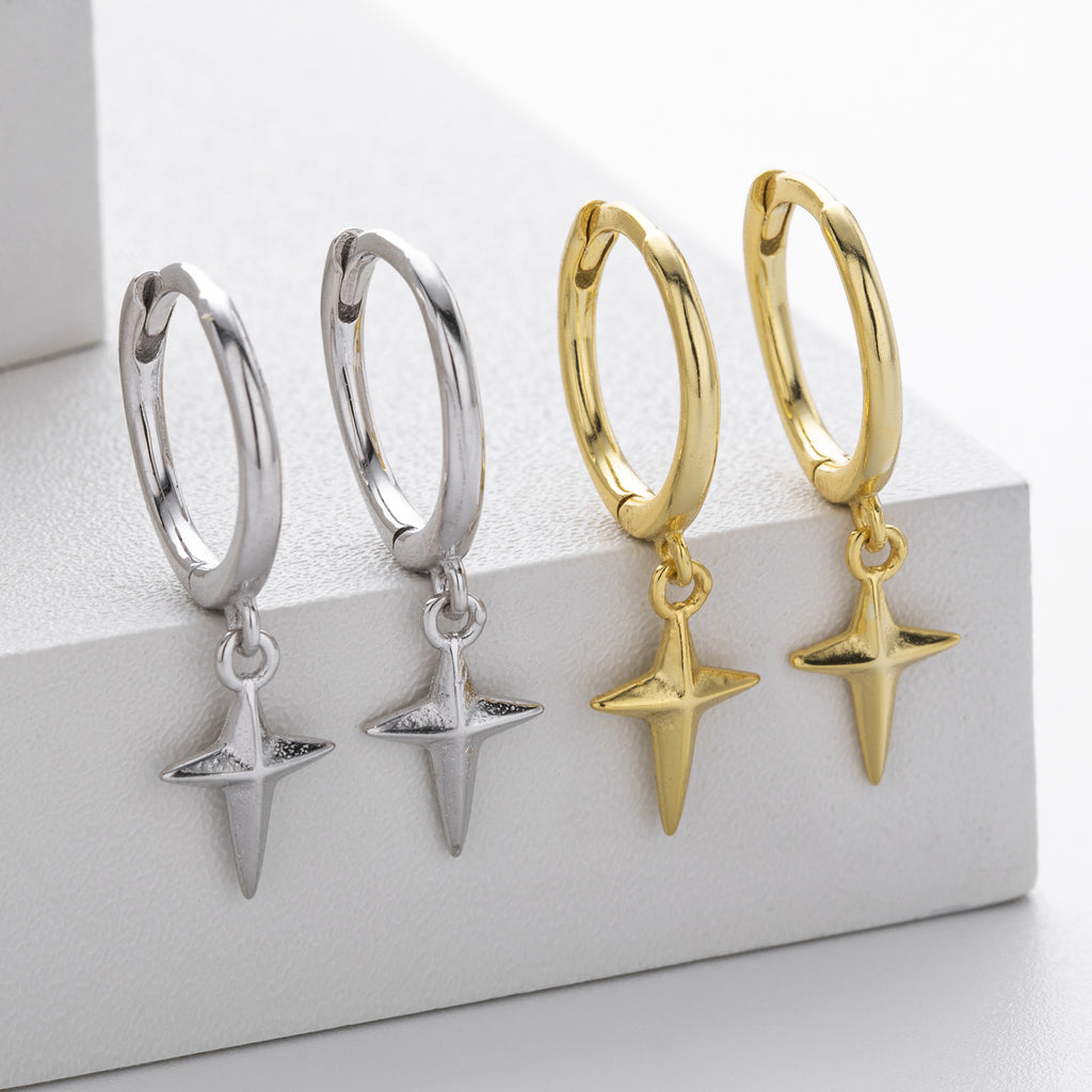 Damen Ohrhänger mit funkelndem Sternenmotiv aus hochwertigem 925 Sterlingsilber Shop Nory