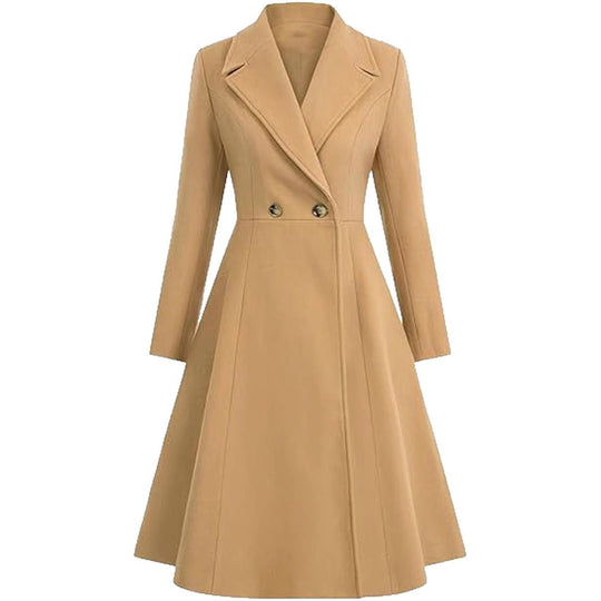 Damen Eleganter Oversize-Mantel mit doppelter Knopfreihe