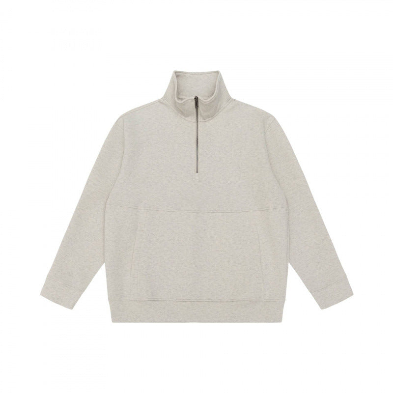 Unisex Oversize-Sweatshirt mit halbem Reißverschluss, Stehkragen und Kängurutasche Shop Nory