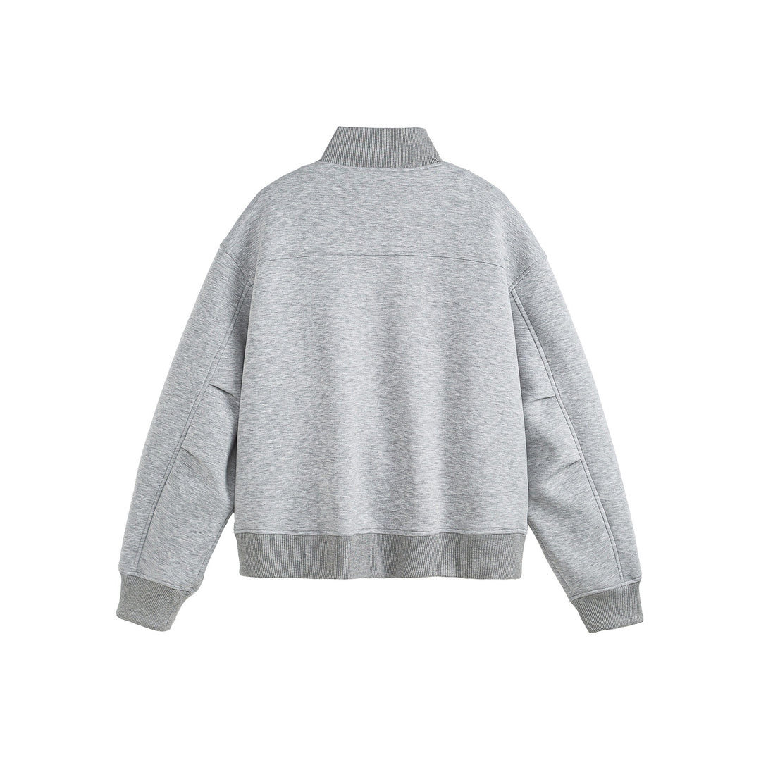 Unisex Boxy-Reißverschluss-Sweatjacke mit Funnelkragen und Rippbündchen Shop Nory