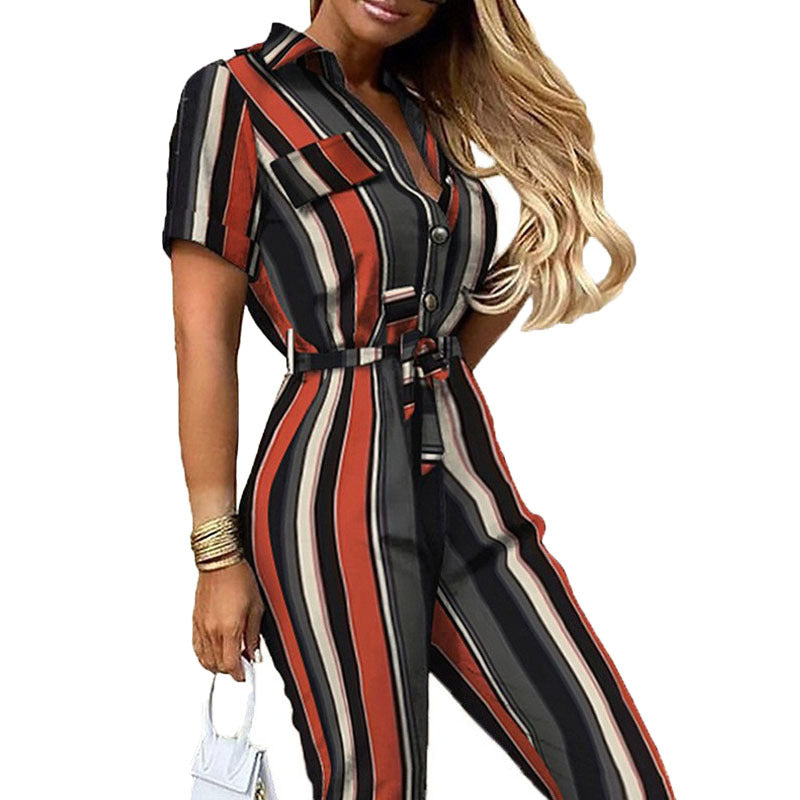 Damen Kurzarm-Utility-Overall mit Taillenbindegürtel und schmalem Joggerbein Shop Nory