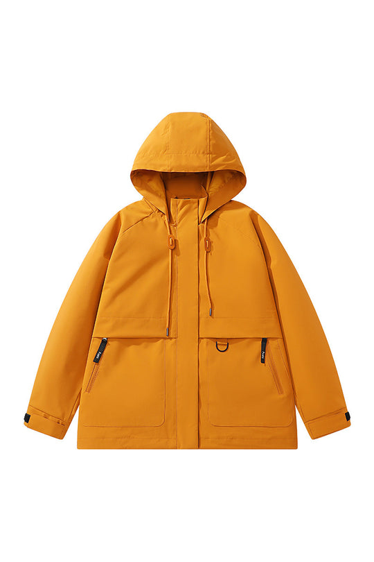 Unisex leichte wind- und wasserabweisende Kapuzenjacke im minimalistischen Utility-Stil Shop Nory