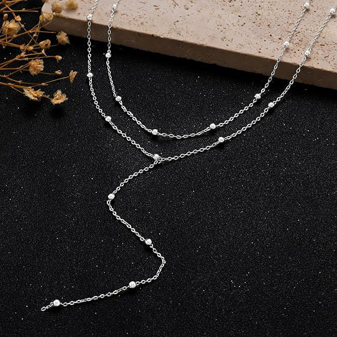 Damen Layered Halskette mit funkelnden Akzenten und eleganter Gliederkette Shop Nory