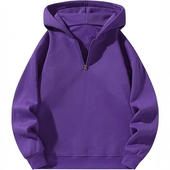 Herren sportlicher Kapuzenpullover mit halbem Reißverschluss