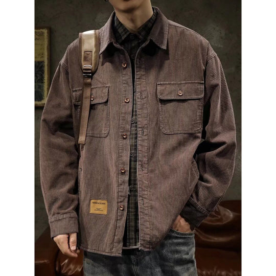 Herren Cord-Überhemdjacke mit aufgesetzten Brusttaschen und entspanntem Oversize-Schnitt Shop Nory